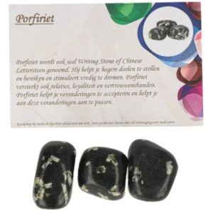 Porfiriet 50 gr. trommelstenen (mt3) met info