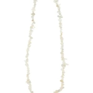 Splitketting Maansteen wit smal