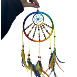 Dromenvanger rainbow met kralen 16 cm