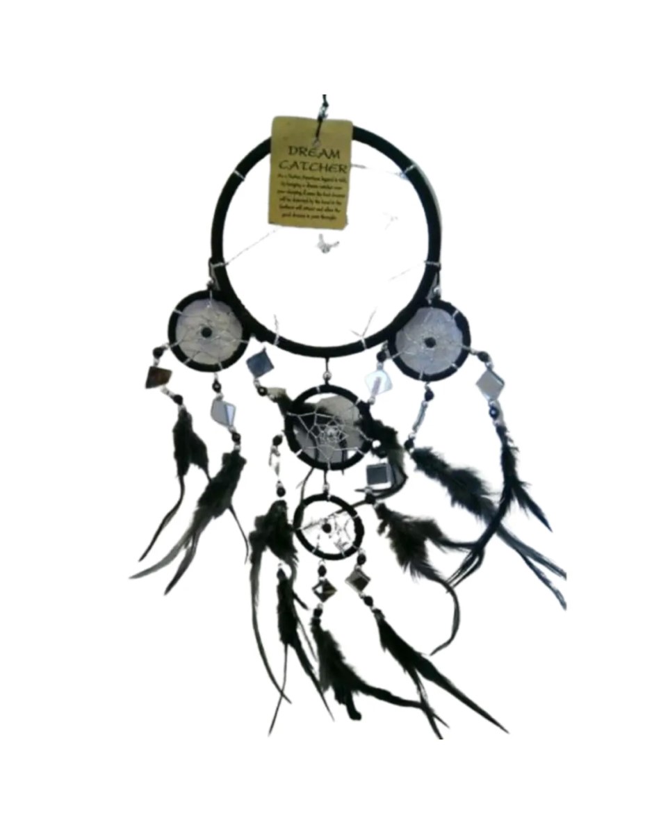 Dromenvanger - Spiegel - 11cm - Zwart - Dreamcatcher