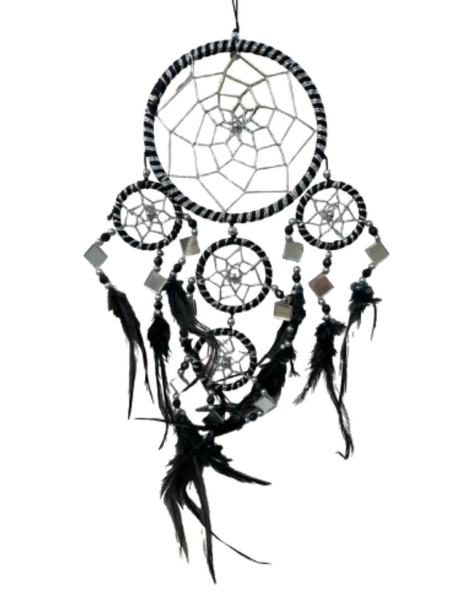 Dromenvanger - Spiegel - 11cm - Zwart - Dreamcatcher - Afbeelding 2