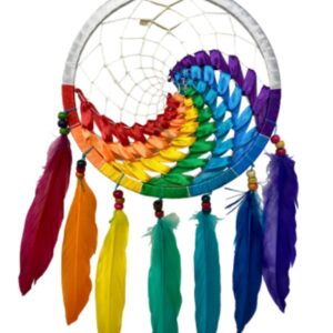 Dromenvanger wave regenboog / wit 22 cm