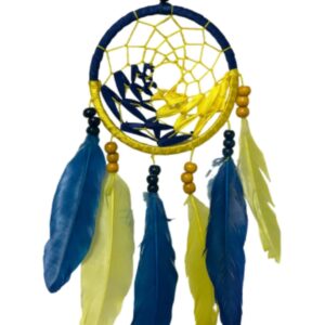 Dromenvanger dreamcatcher -22cm - Wave - Blauw & Geel