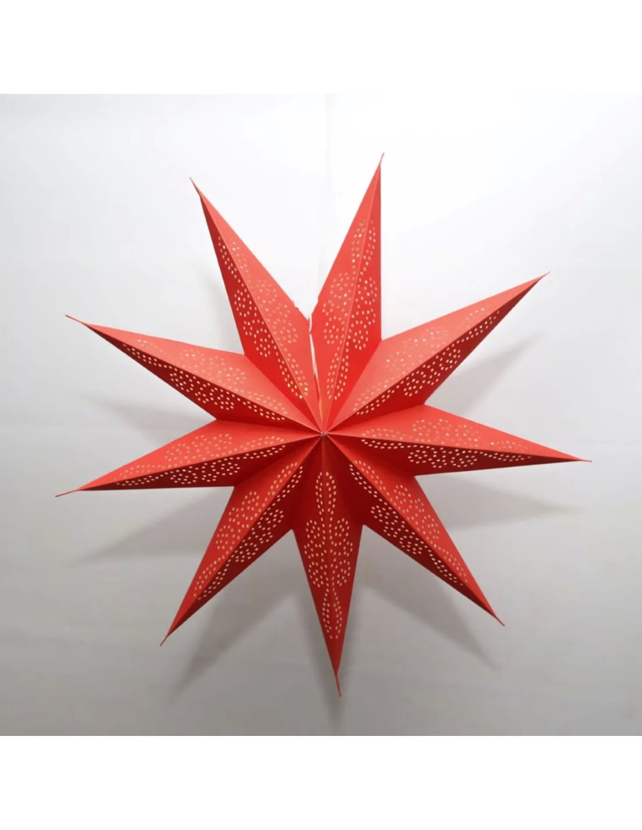 Kerstster nr. 57 - Rode ster met 9 punten - Ø 60 cm (zonder verlichtingsset)