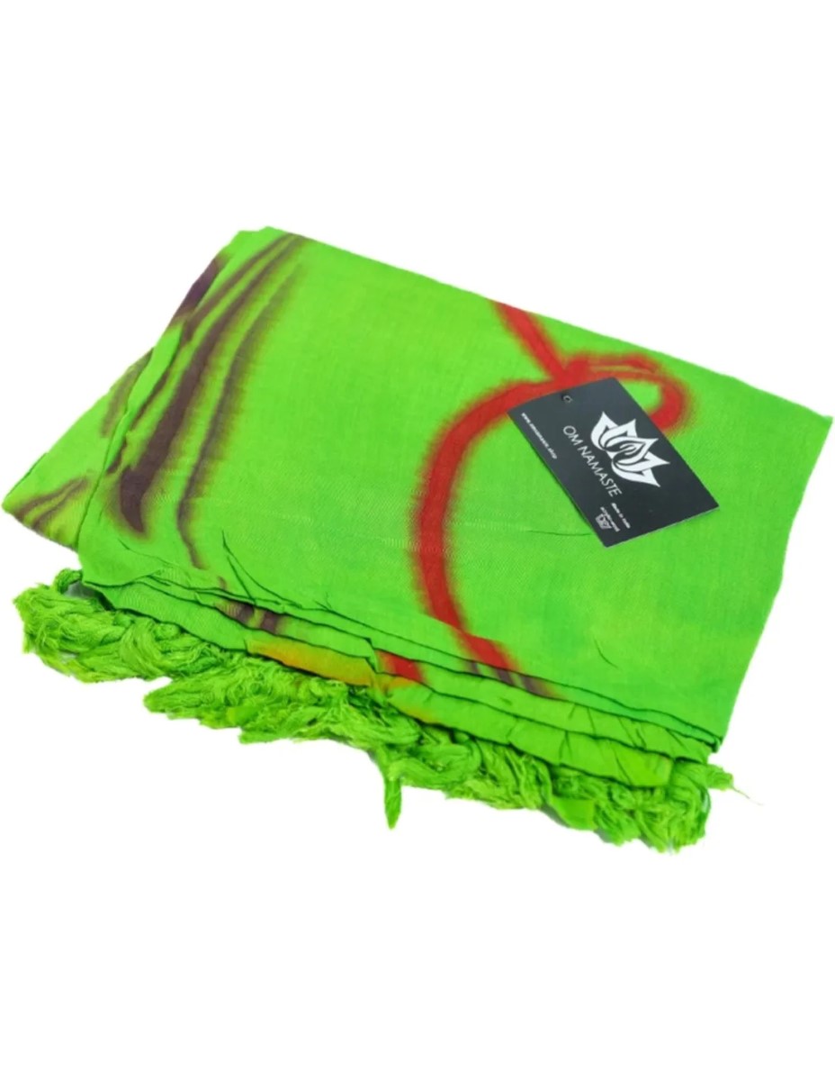 Sarong - 164 - golven - groen van Om Namaste - Pareo Saunadoek Wikkeljurk - Afbeelding 3