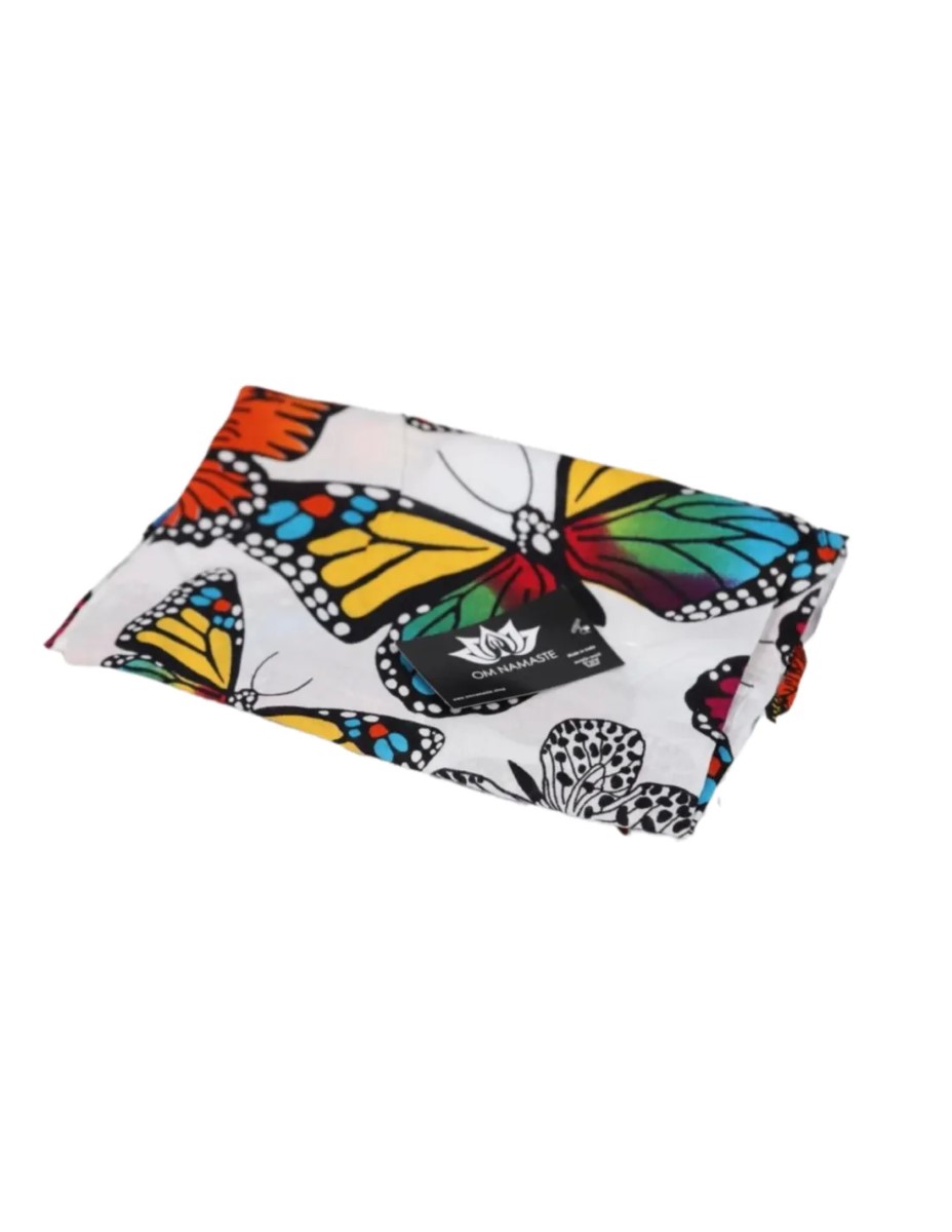 Sarong - 404 - vlinders - wit van Om Namaste - Pareo Saunadoek Wikkeljurk - Afbeelding 3