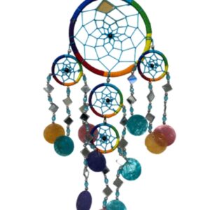 Dromenvanger spiegel-schelp 11 cm - Rainbow - Dreamcatcher