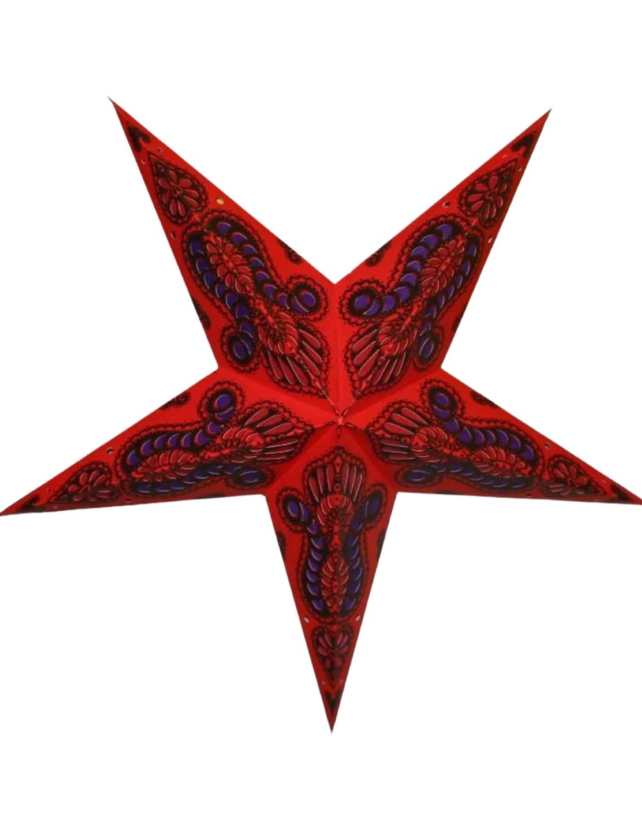 Kerstster nr. 10 Rode ster "Blue snake" (zonder verlichtingsset) - Afbeelding 2