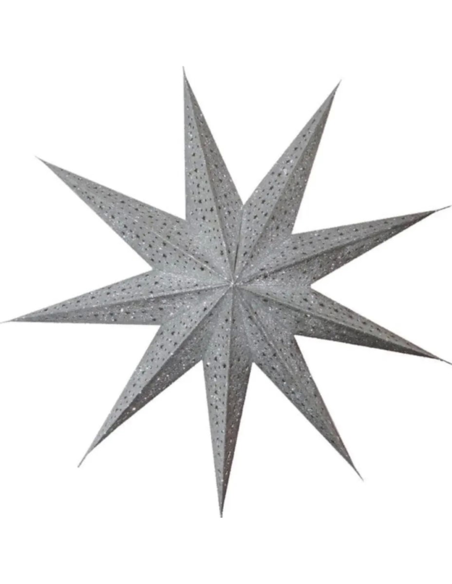 Kerstster nr. 40 Zilveren ster "glitter" (zonder verlichtingsset) - Afbeelding 2