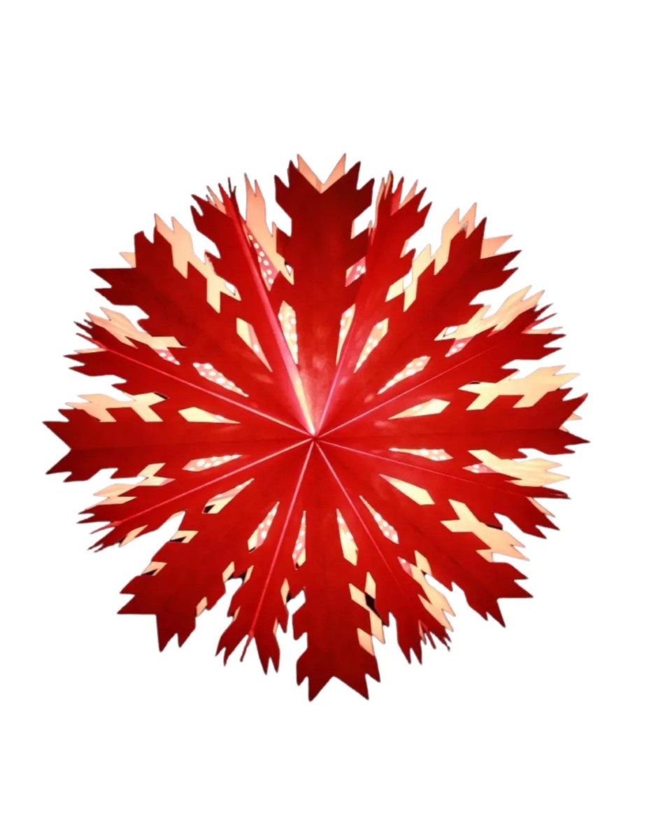 Kerstster met verlichtingsset nr. 45 - Rode Snowflake "small" - Kerstverlichting - Kerstdecoratie - Ø 60 cm - Afbeelding 2