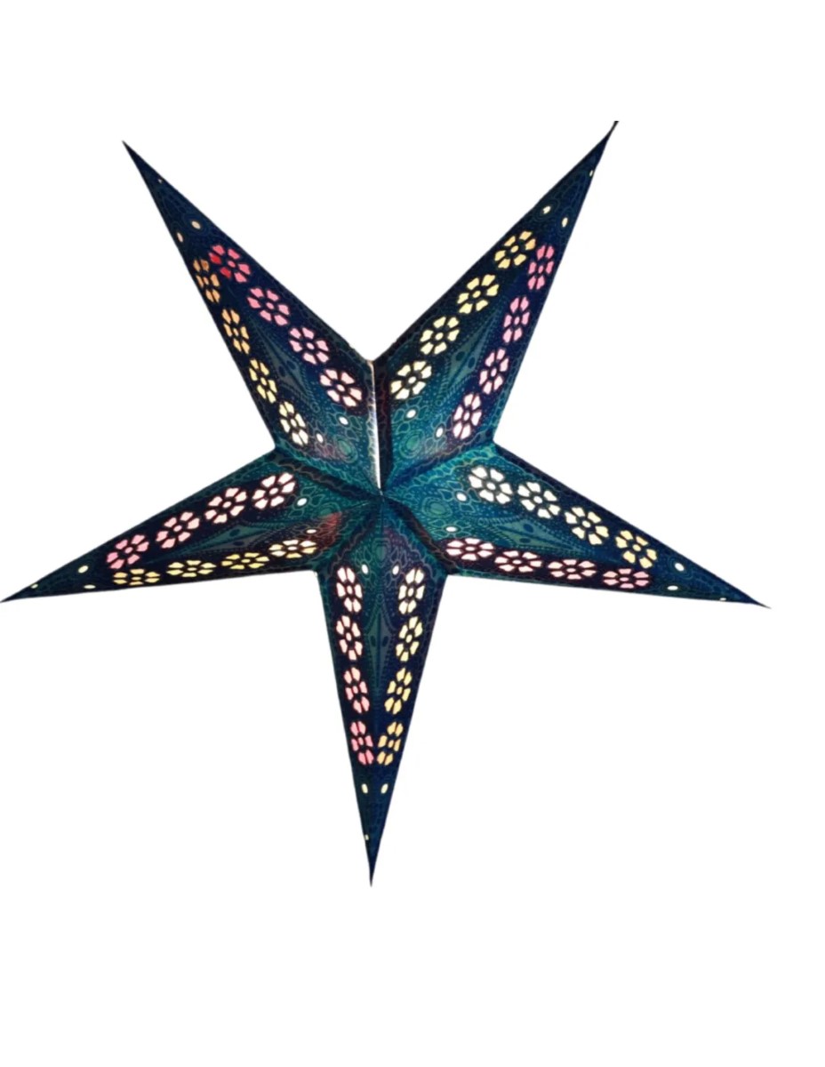 Kerstster met verlichtingsset nr. 7 - Blauwe ster "Azurea" - Kerstverlichting - Kerstdecoratie - Ø 60 cm - Afbeelding 2