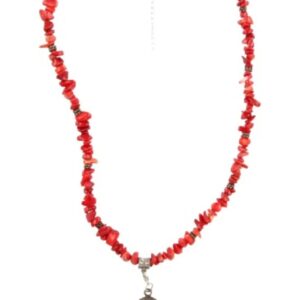 Fashion ketting Koraal donker (imitatie)