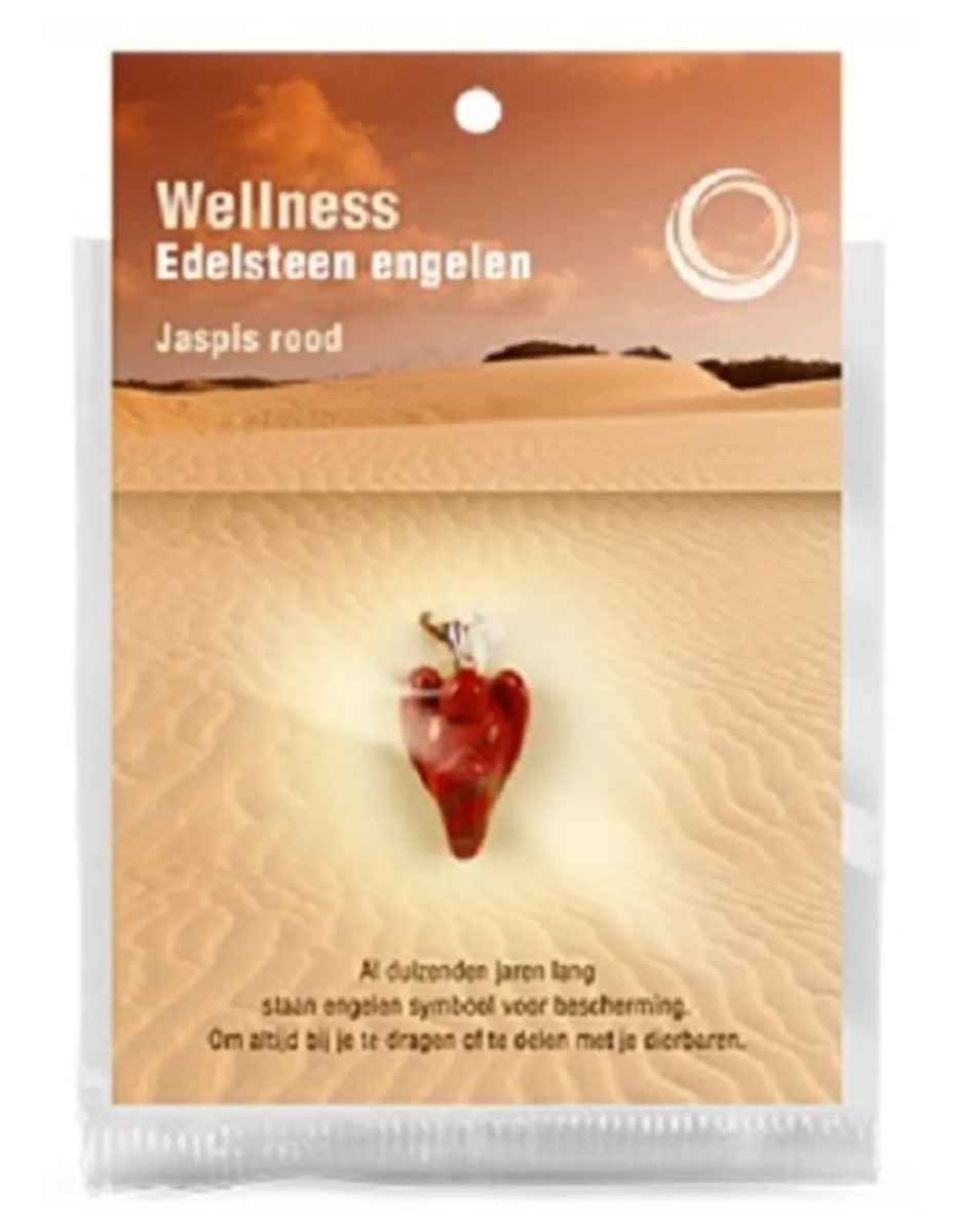 Engelen hanger + kaart Jaspis rood - Afbeelding 4