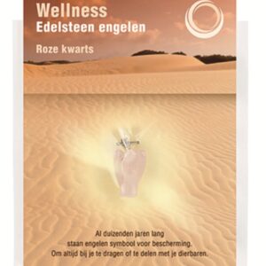 Engelen hanger + kaart Roze kwarts