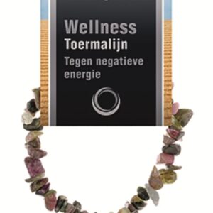 Toermalijn watermeloen splitarmband + kaart (multi)