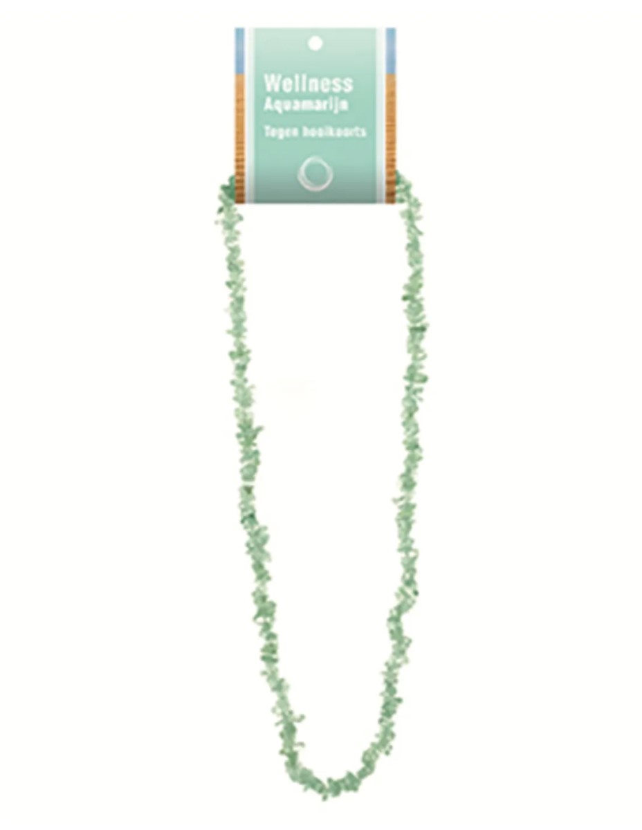 Aquamarijn splitketting + kaart