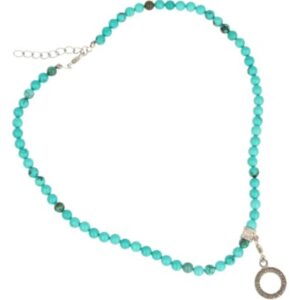 Fashion ketting Howliet blauw 6mm kralen (bijgekleurd)