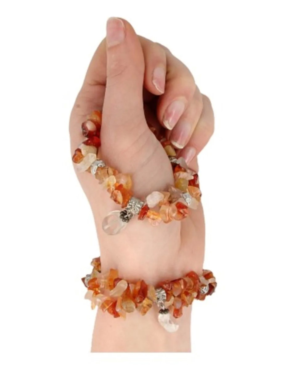 Carneool fashion armband dubbelstreng - Afbeelding 3