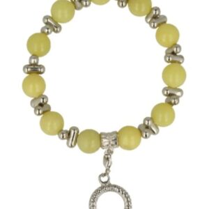 Jade olijf fashion kralenarmband met bedel