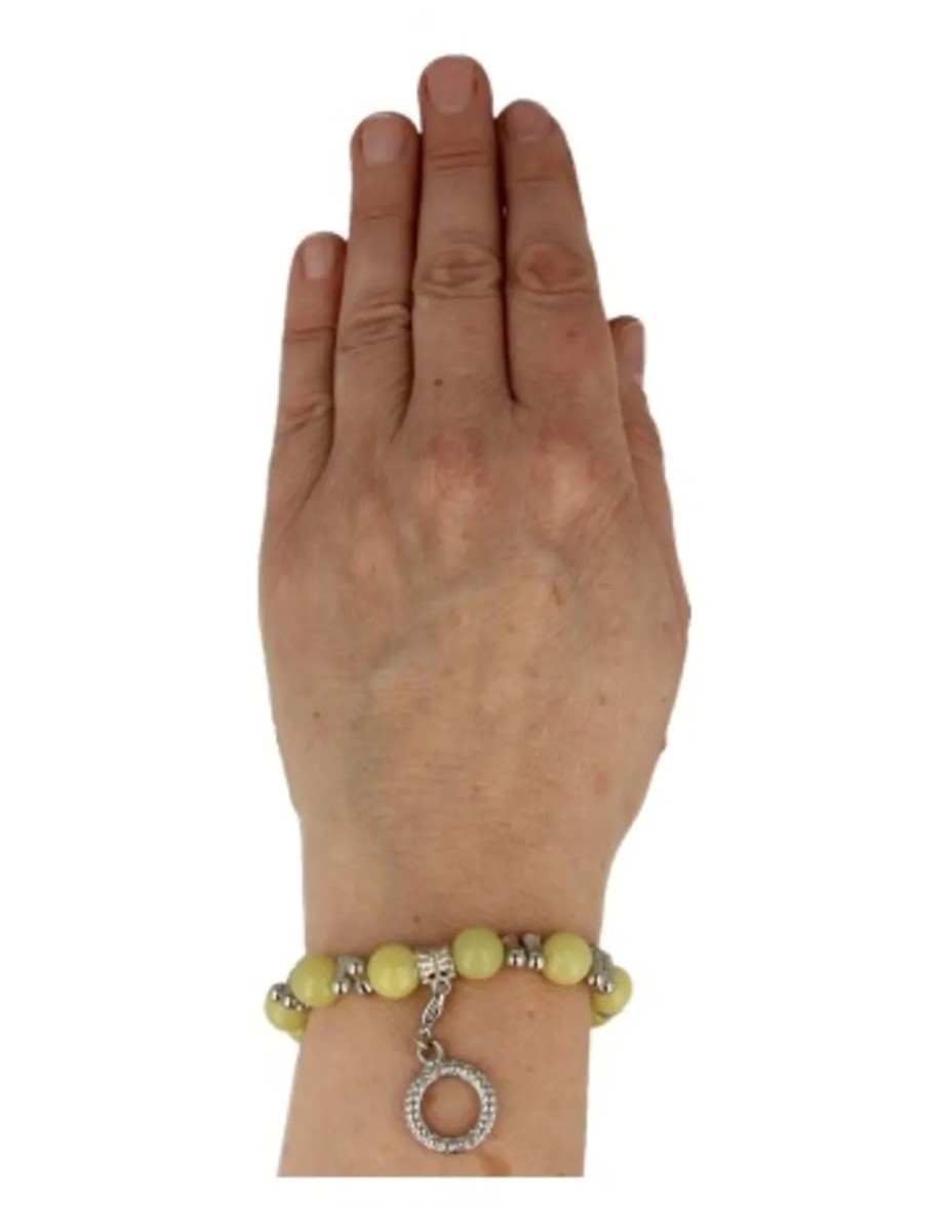 Jade olijf fashion kralenarmband met bedel - Afbeelding 3