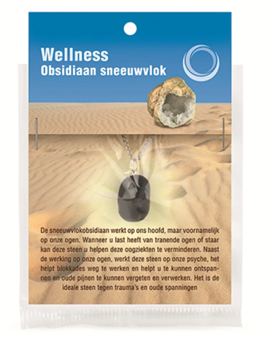 Obsidiaan sneeuwvlok gezondheids hanger - Afbeelding 2