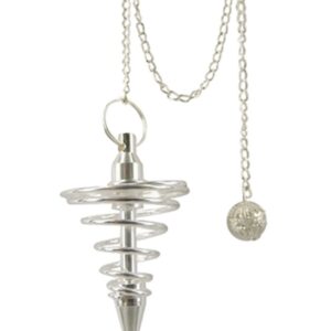 Messing pendel, spiraal zilverkleur