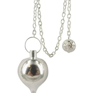 Messing pendel, bol met punt zilverkleur