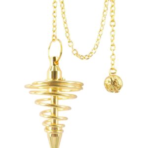 Messing pendel, spiraal goudkleur