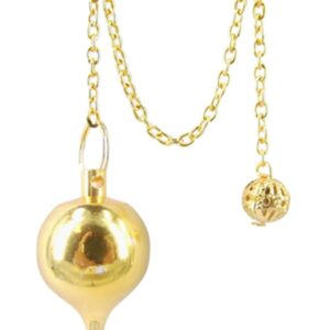 Messing pendel bol met punt goudkleur