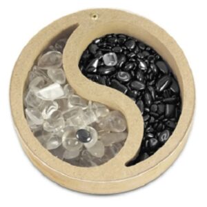 Oplaad en ontlaad doosje Yin Yang - Oplaad Ontlaad set - Bergkristal en Hematiet