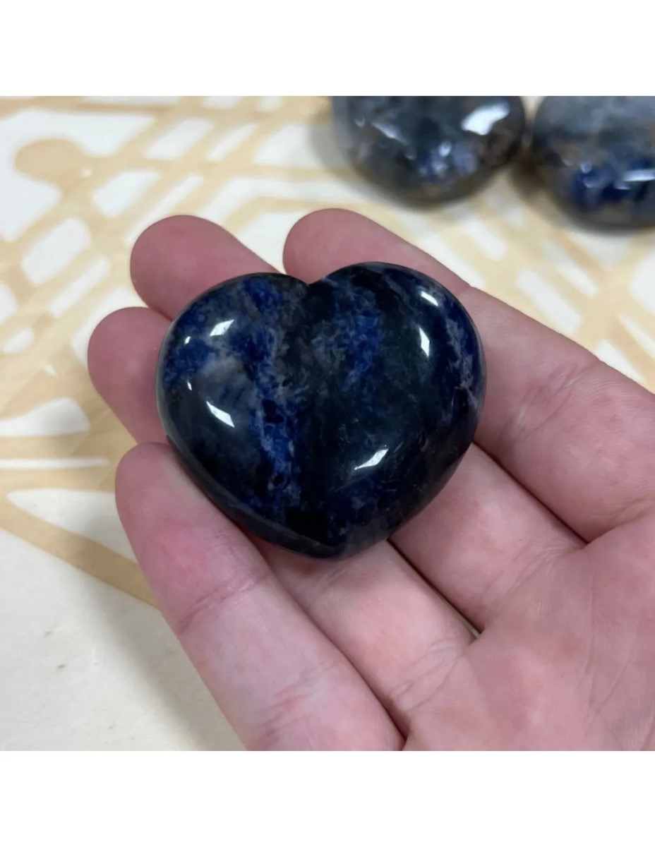 Sodaliet edelsteen hart 45 mm - Afbeelding 2