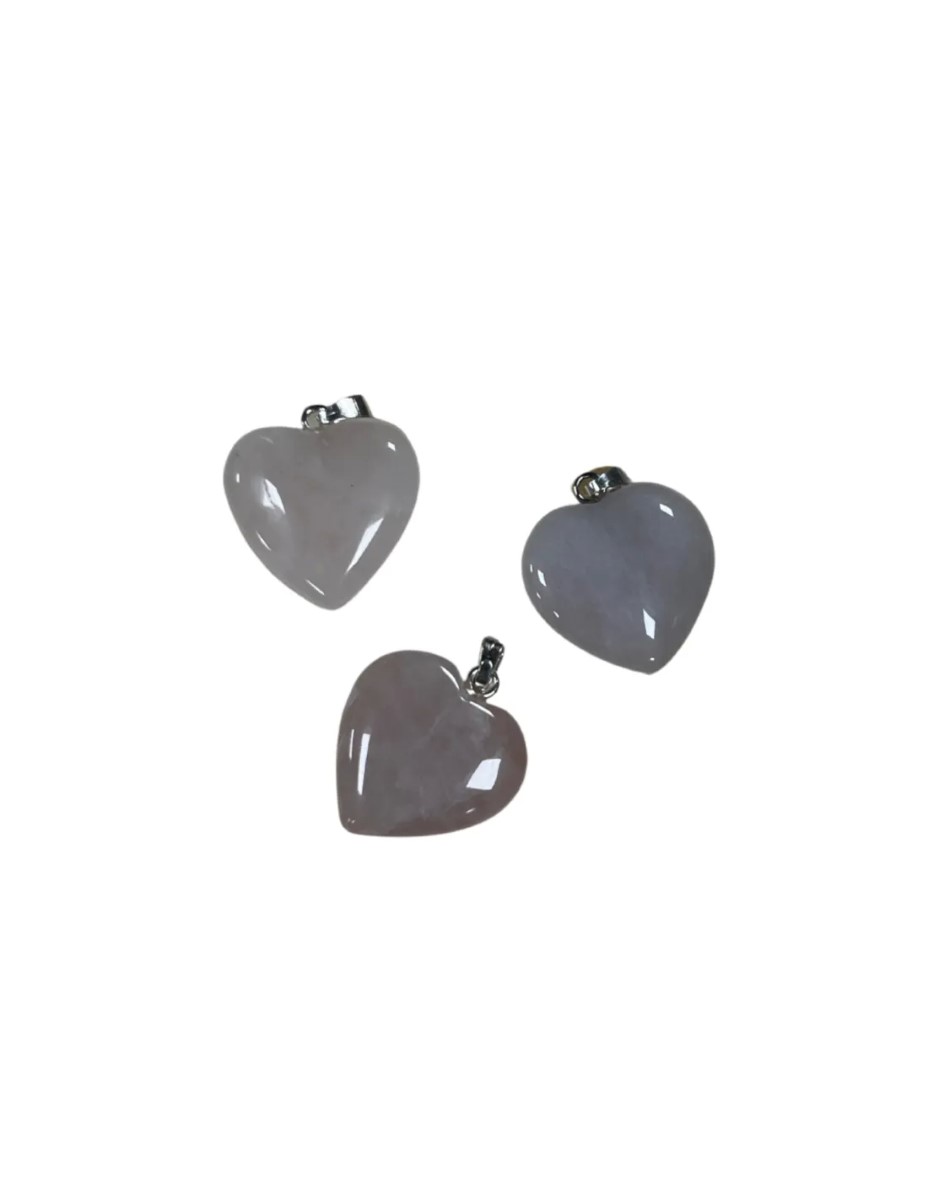 Roze kwarts hart hanger 20 mm - Afbeelding 4