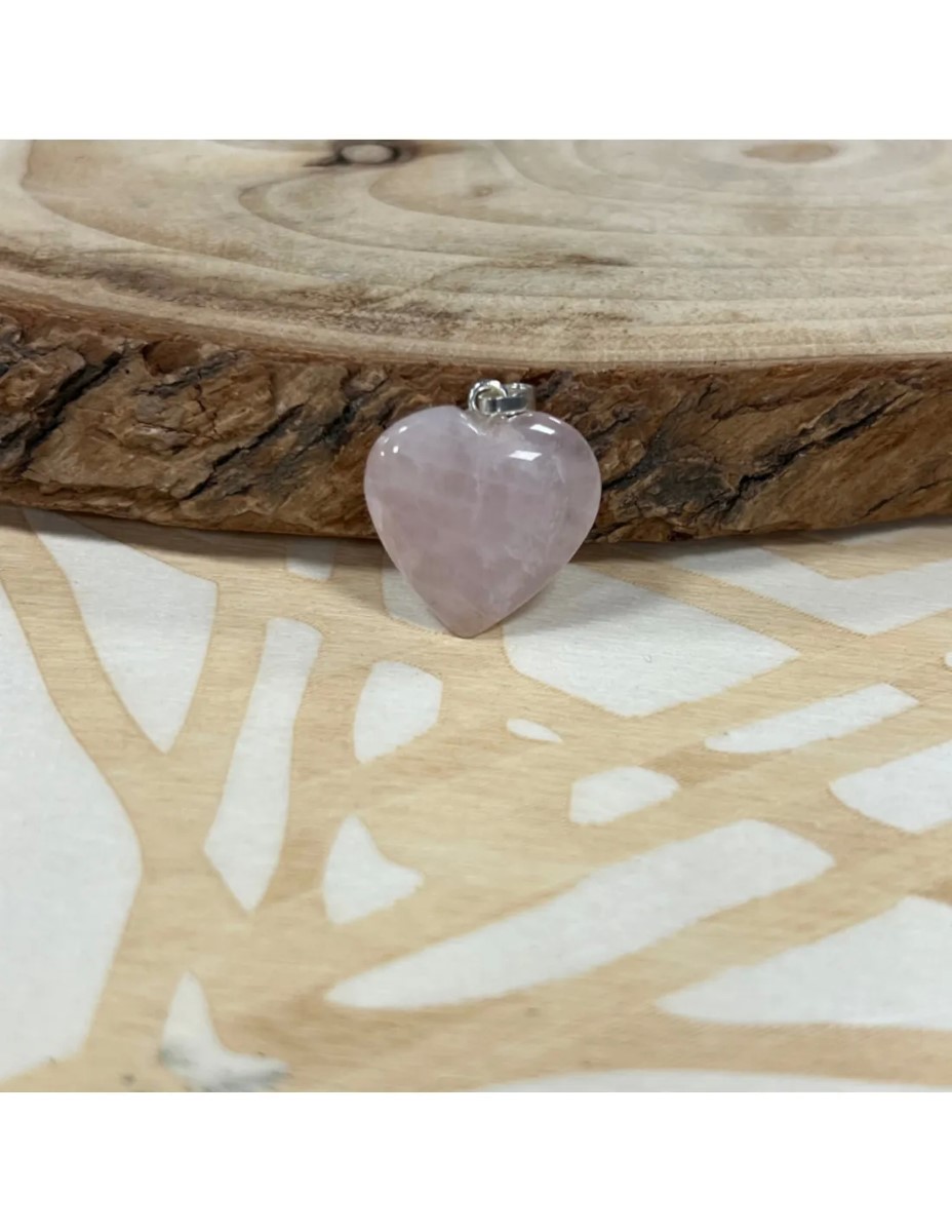 Roze kwarts hart hanger 20 mm - Afbeelding 3