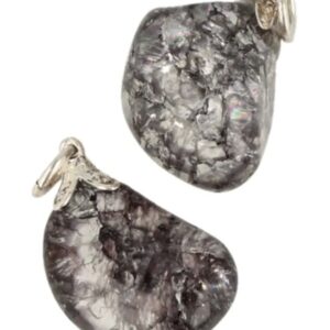 Bergkristal edelsteen hanger crackle grijs (gekleurd)