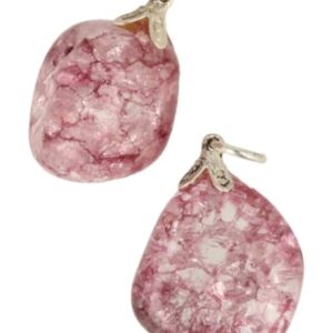 Bergkristal edelsteen hanger crackle roze (gekleurd)
