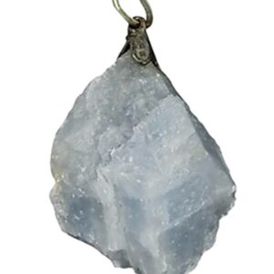 Calciet blauw edelsteen hanger ruw