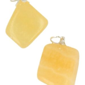 Calciet geel edelsteen hanger geslepen