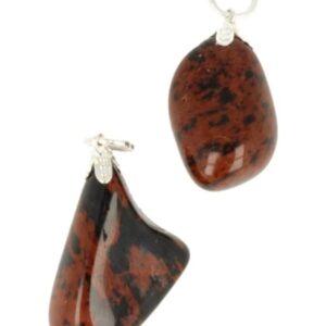 Edelsteenhanger Obsidiaan mahonie