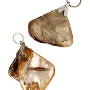 Parelmoer bruin edelsteen hanger (gekleurd)