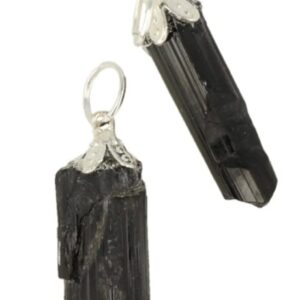 Toermalijn zwart ruw edelsteen hanger