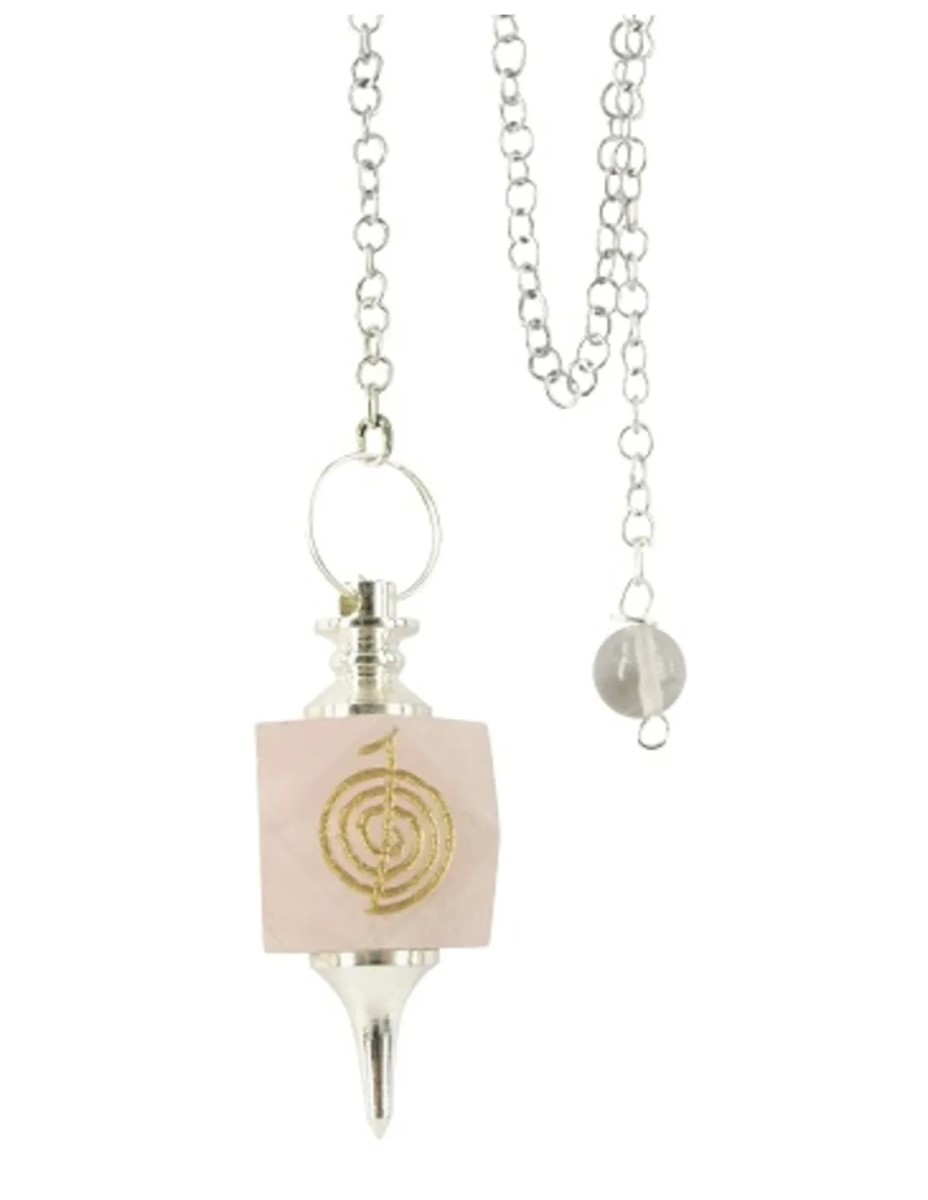 Rozenkwarts reiki pendel - Afbeelding 2