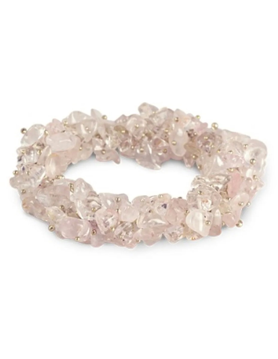 Roze kwarts splitarmband cluster