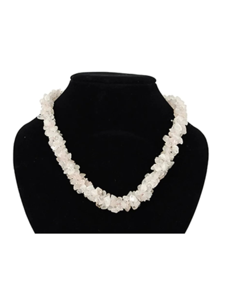 Roze kwarts splitketting cluster - Afbeelding 2