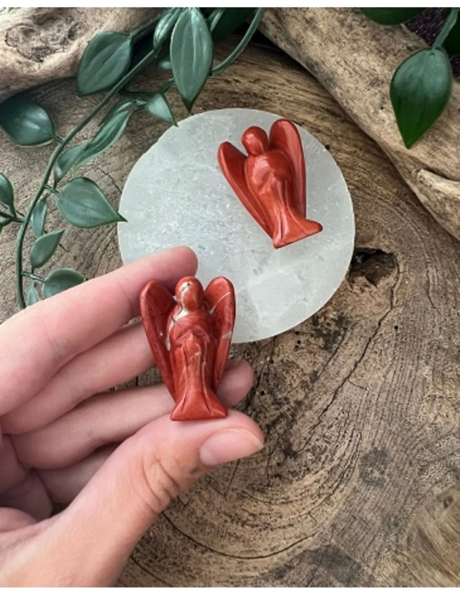 Staande engel 35 mm Jaspis rood - Afbeelding 2