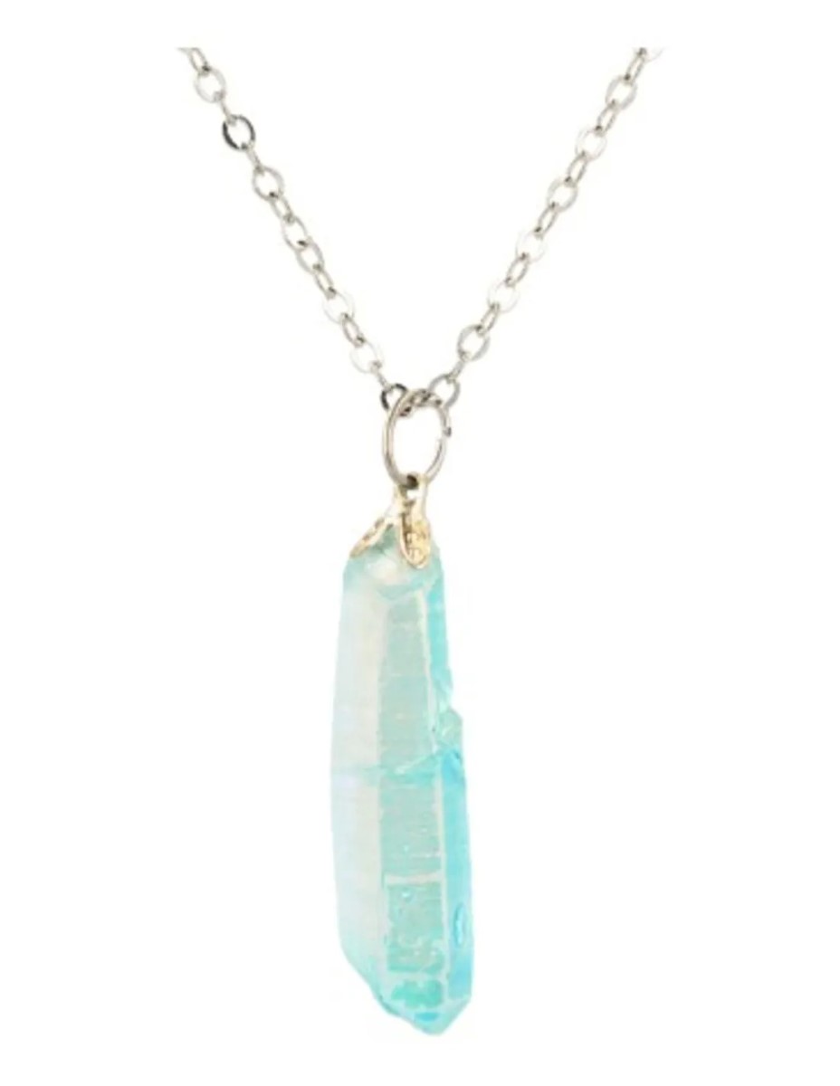 Aqua Aura edelsteen hanger ruw (gecoat)