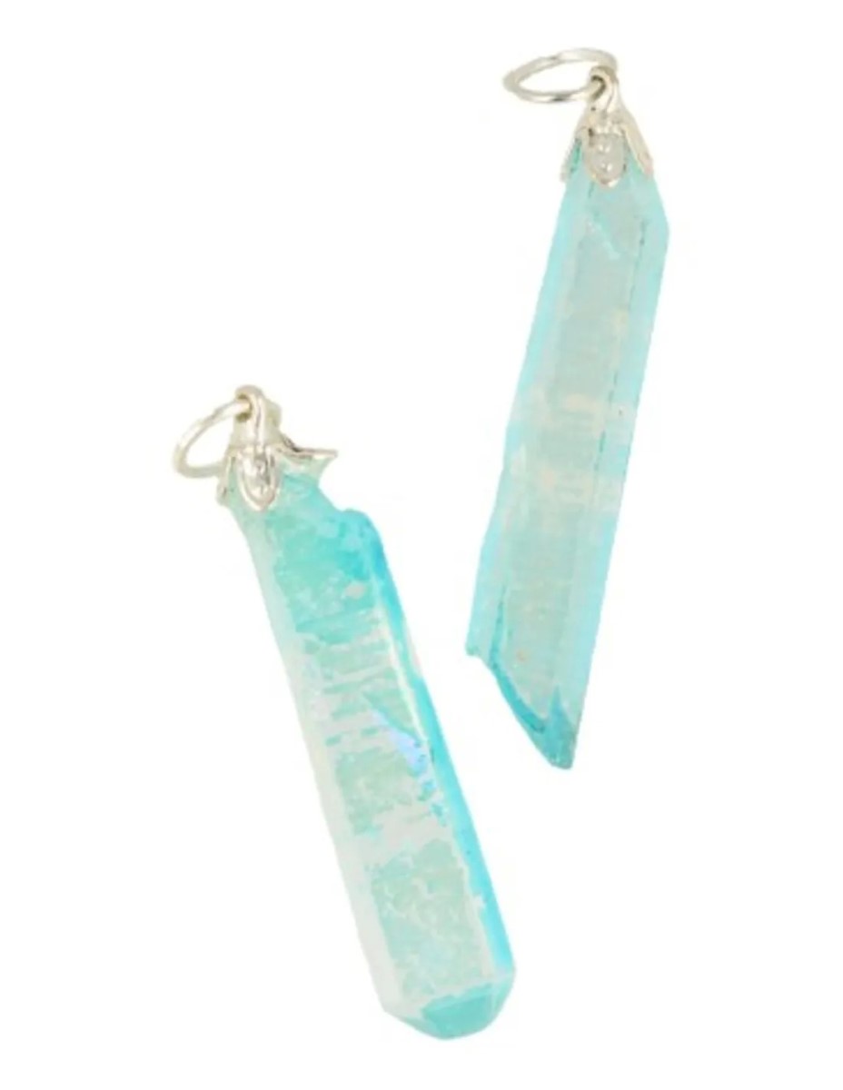 Aqua Aura edelsteen hanger ruw (gecoat) - Afbeelding 6