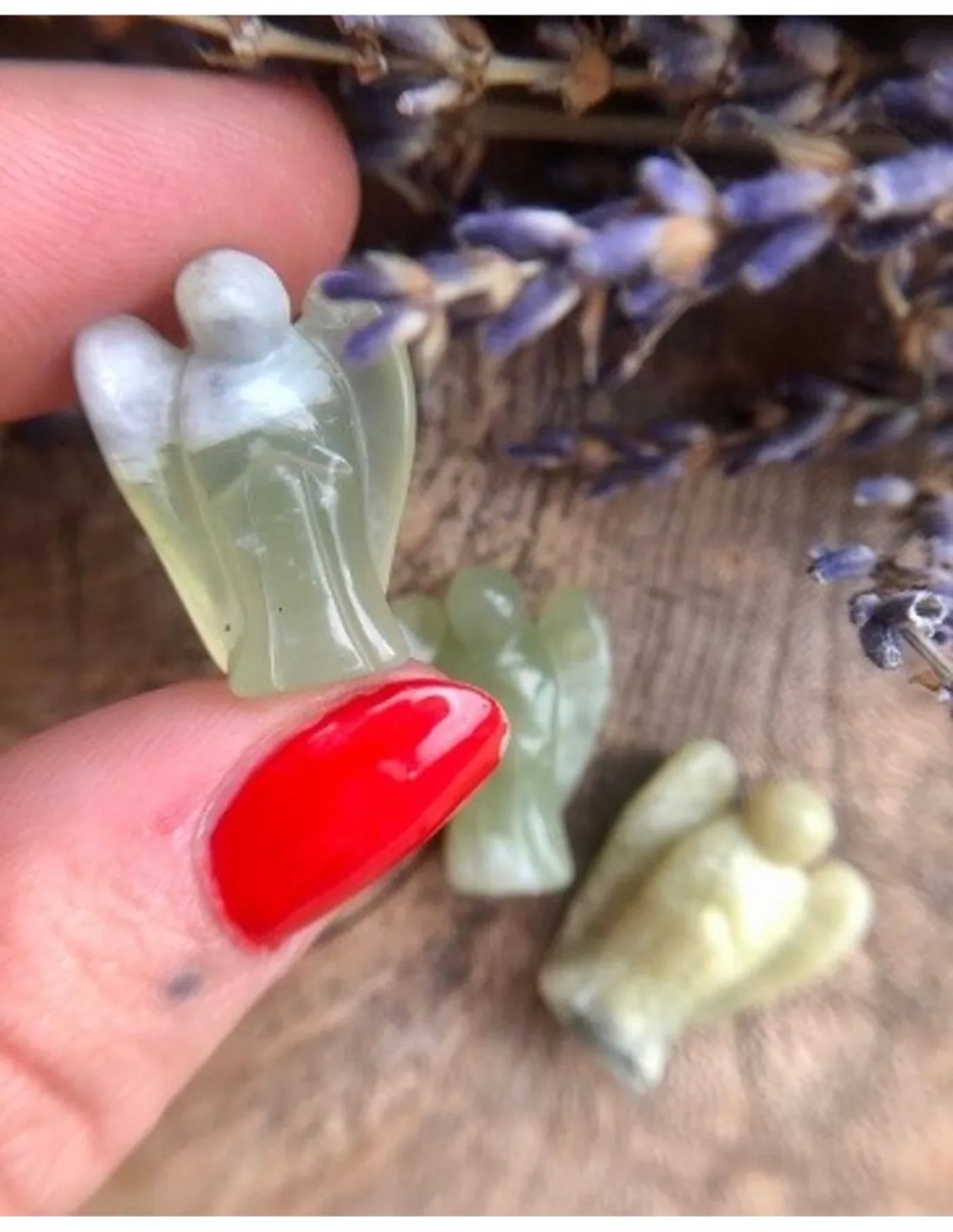 Staande engel 20 mm Jade Serpentijn - Afbeelding 8