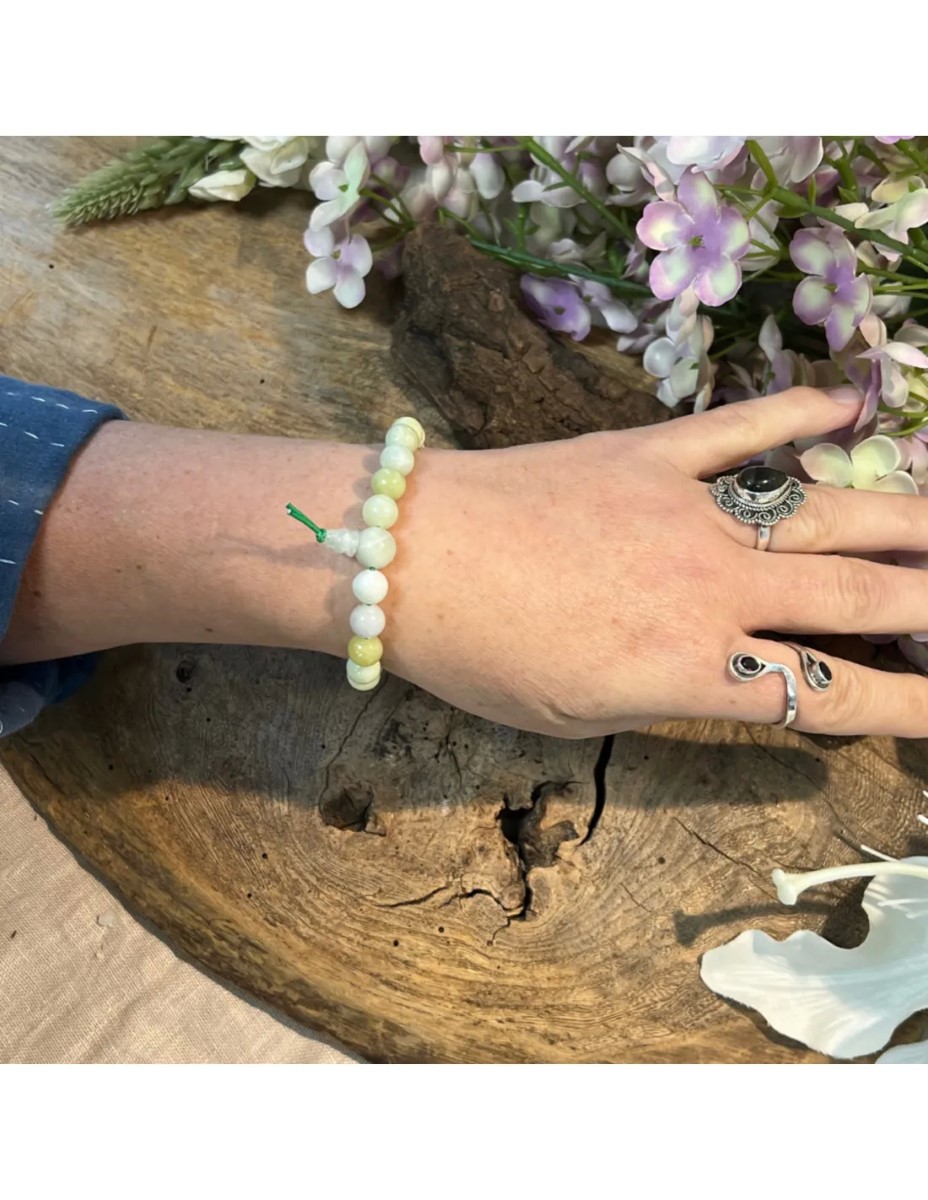 Jade Serpentijn powerbead armband - Afbeelding 2