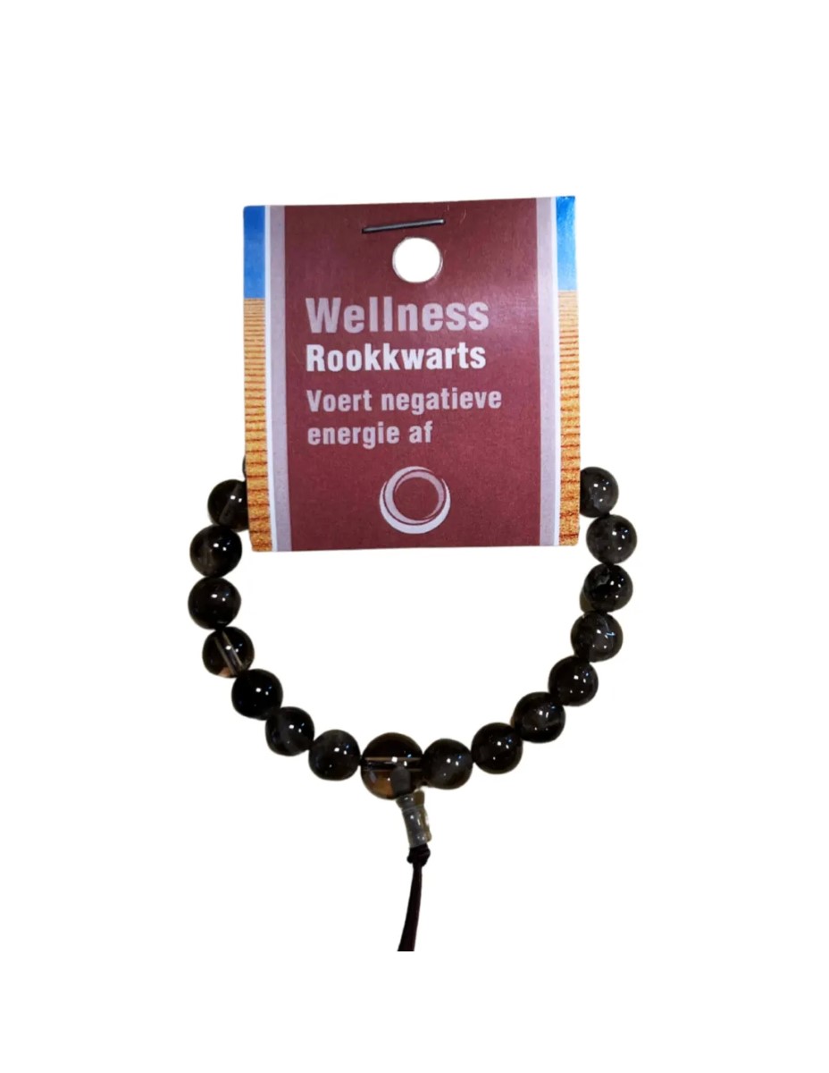 Rookkwarts powerbead armband + kaart