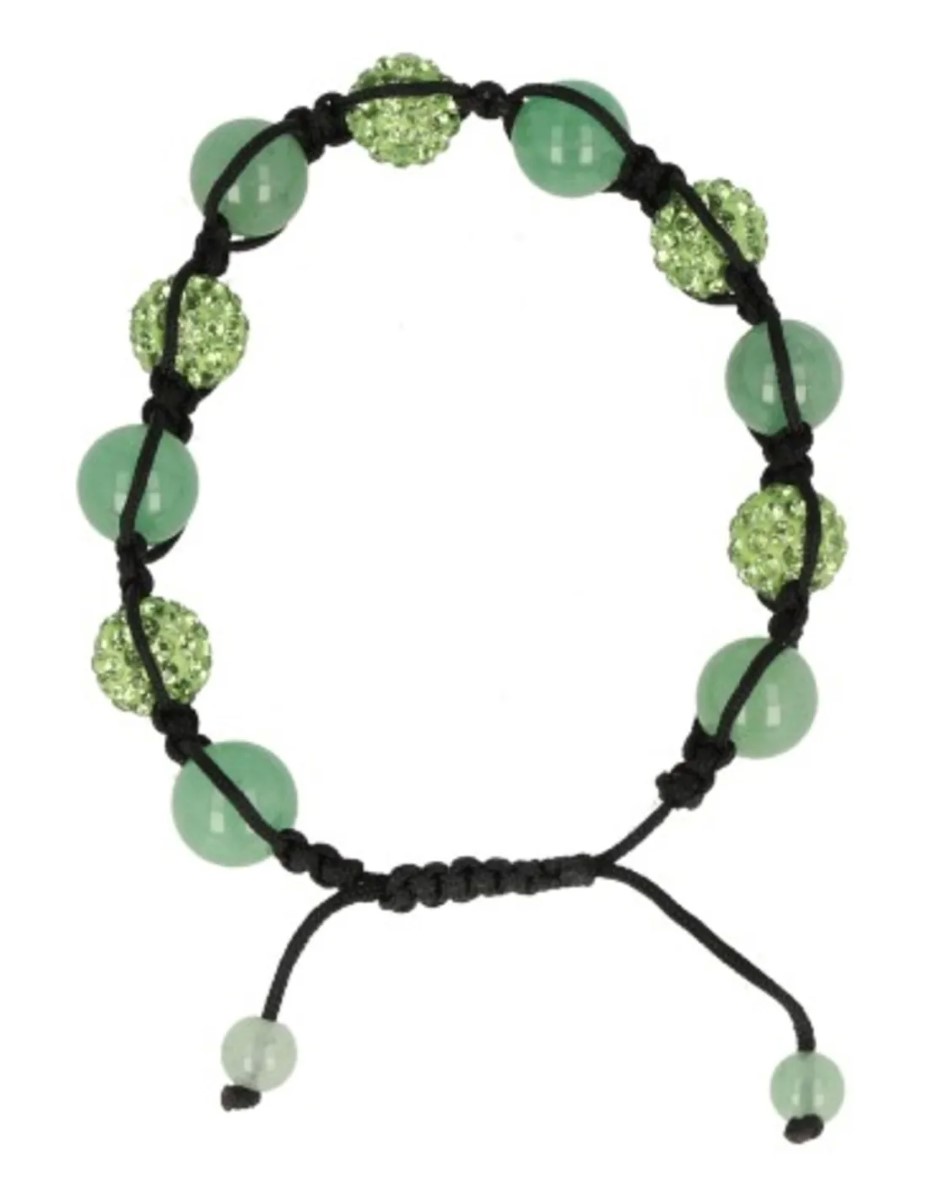 Aventurijn groen glitter shamballa armband